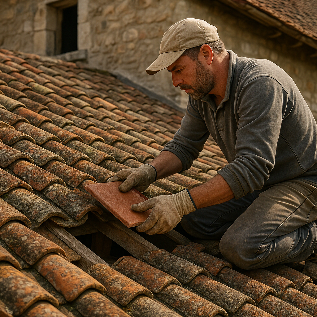 réparation toiture ancienne Oise, rénovation patrimoine Aisne, couvreur maison de caractère Soissons, tuile ancienne Compiègne, charpente traditionnelle Meaux, savoir-faire artisanal, Apexium Couverture.